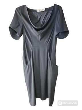 Shipley & Halmos | Black, 100% Silk, Cowl Neck Dress | Size 6
